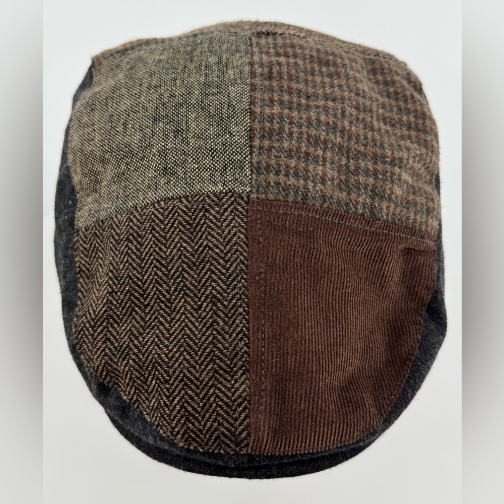 Patchwork Wool Blend Flat Cap - image 1
